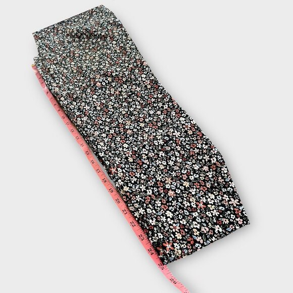 Tiny Floral Printed Pants Sz L Wrap Belt Capri Cropped Cottagecore - Picture 7 of 8